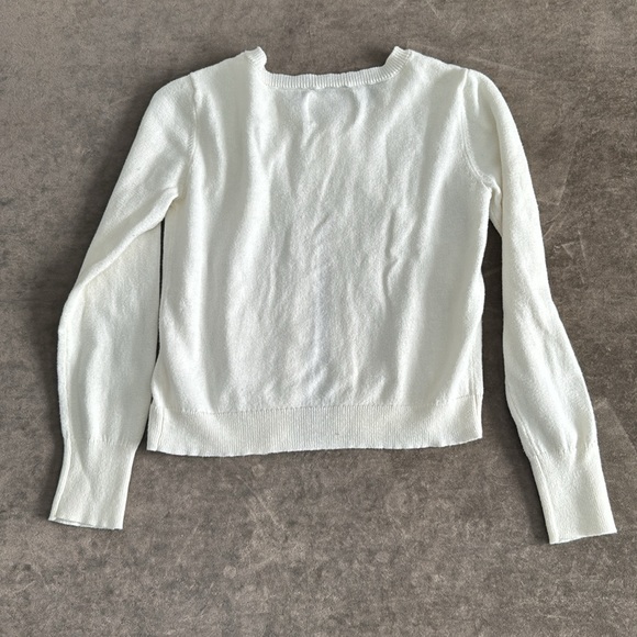 Justice button down long sleeve sweater. Color- cream. Size- 8yr - Picture 4 of 4